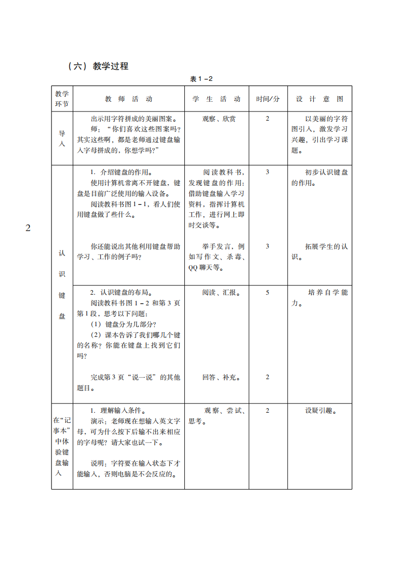 小学信息技术 第1课 与键盘交朋友 参考教学案例 第2页