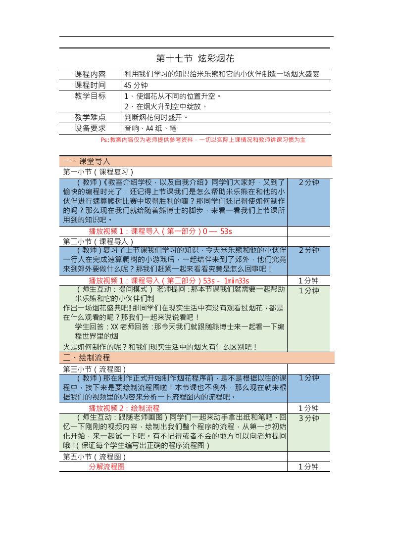 Scratch图形化编程教案入门篇 第17课 炫彩烟花 第1页