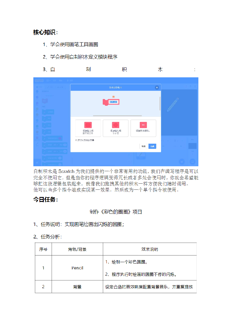 公立学校课程:Scratch图形化编程 第3课 彩色的圆圈教案 第2页
