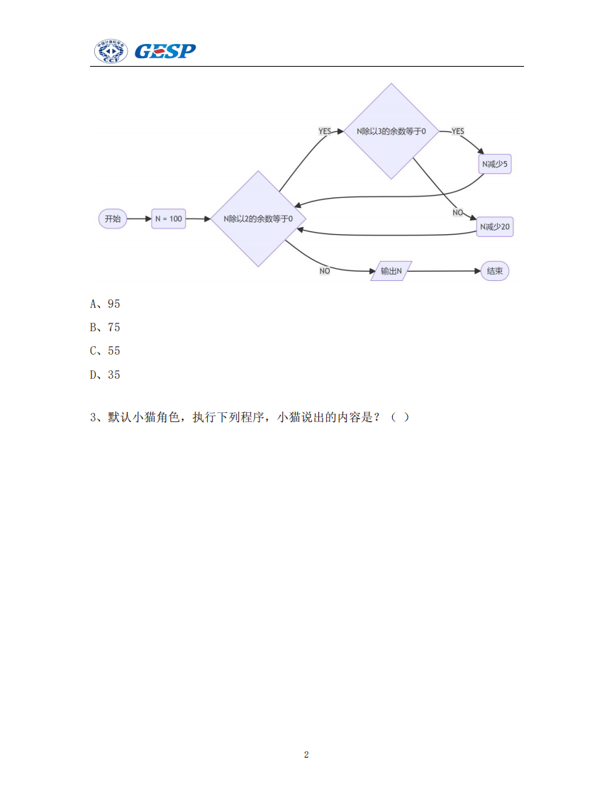 2024年9月GESP认证图形化编程三级真题及答案 第2页