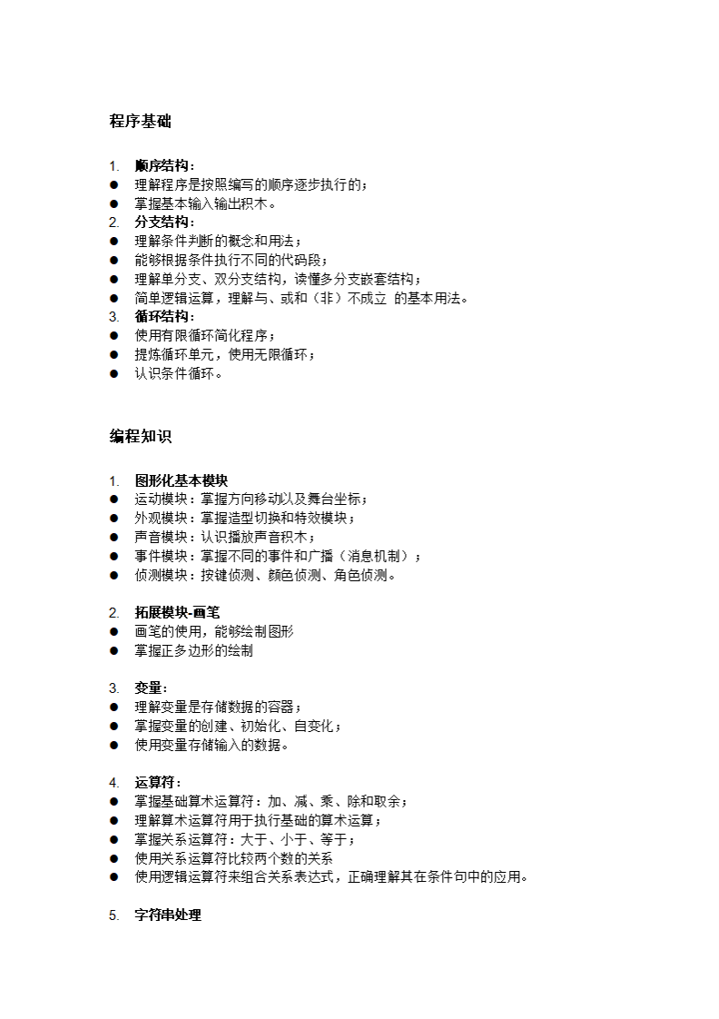 图形化编程比赛知识点大纲 第1页